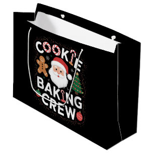Grand Sac Cadeau Équipe de fabrication de biscuits de Noël Famille