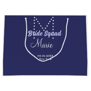 Grand Sac Cadeau Équipe de mariée ajoute un nom monogramme demoisel