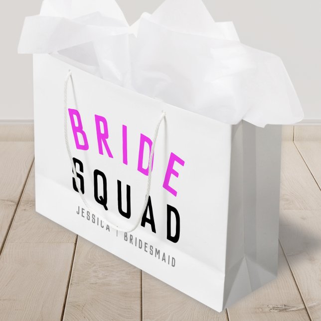 Grand Sac Cadeau Équipe de mariées | Bridesmaid Chaud Rose Bachelor