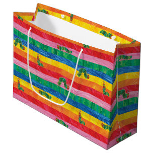 Grand Sac Cadeau Eric Carle   Caterpillar Rainbow Stripe Motif