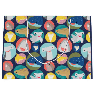 Grand Sac Cadeau Espèces de requins mignons
