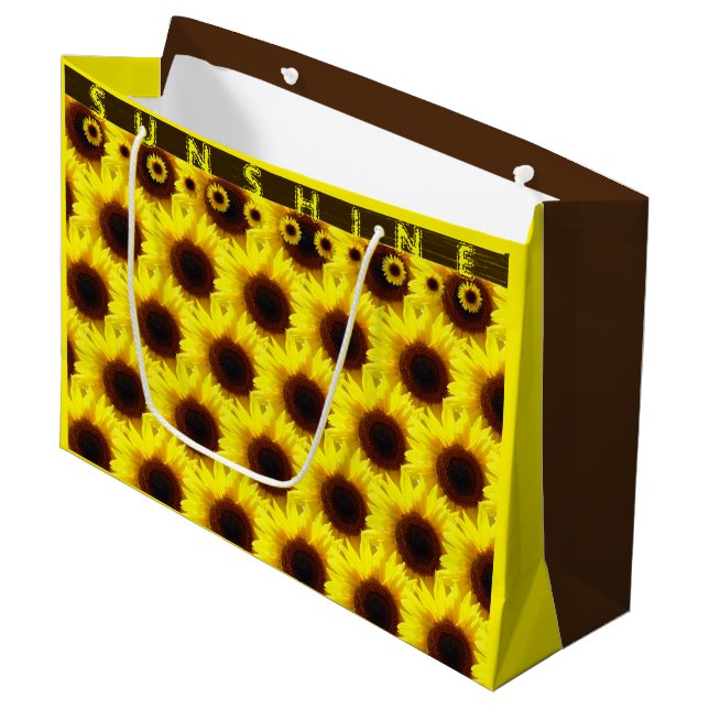 Grand Sac Cadeau Étaler le tournesol Shunshine (Devant Angle)