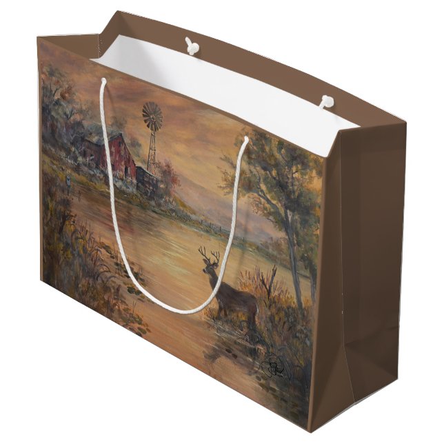 Grand Sac Cadeau Étang de l'autoroute  (Dos Angle)