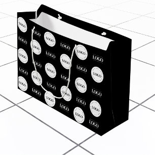 Grand Sac Cadeau Étape de deux logos personnalisés et répétition en