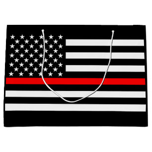 Grand Sac Cadeau États-Unis Drapeau Le Thème de la Ligne Rouge Minc