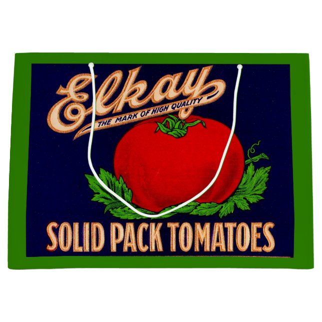 Grand Sac Cadeau Étiquette de tomates en conserve Elkay Solid Pack  (Devant)