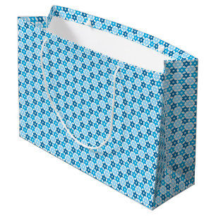 Grand Sac Cadeau Étoile de David bleue