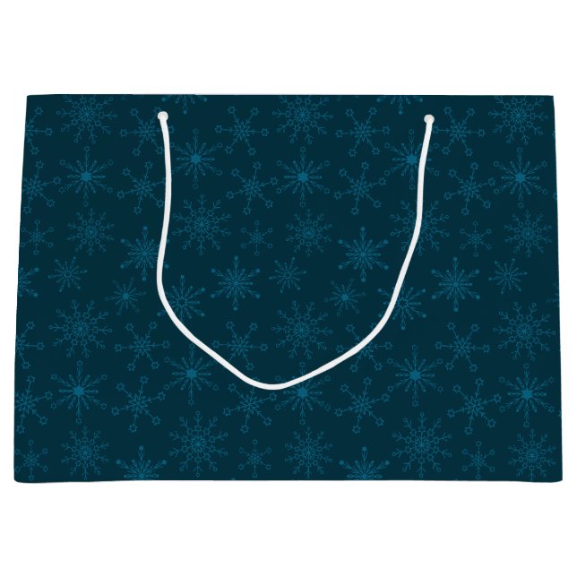 Grand Sac Cadeau Étoile de David Snowflakes (Devant)