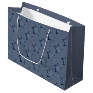 Grand Sac Cadeau étoiles bleues