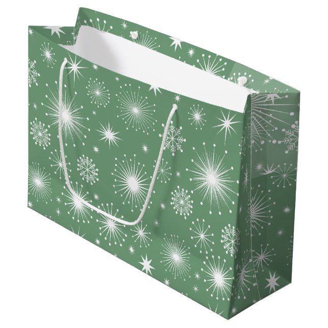 Grand Sac Cadeau Étoiles Nostalgiques de Kitschmas (Devant Angle)