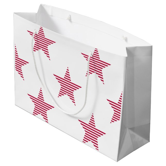 Grand Sac Cadeau Étoiles patriotiques Rouge Blanc Jeux Olympiques (Dos Angle)