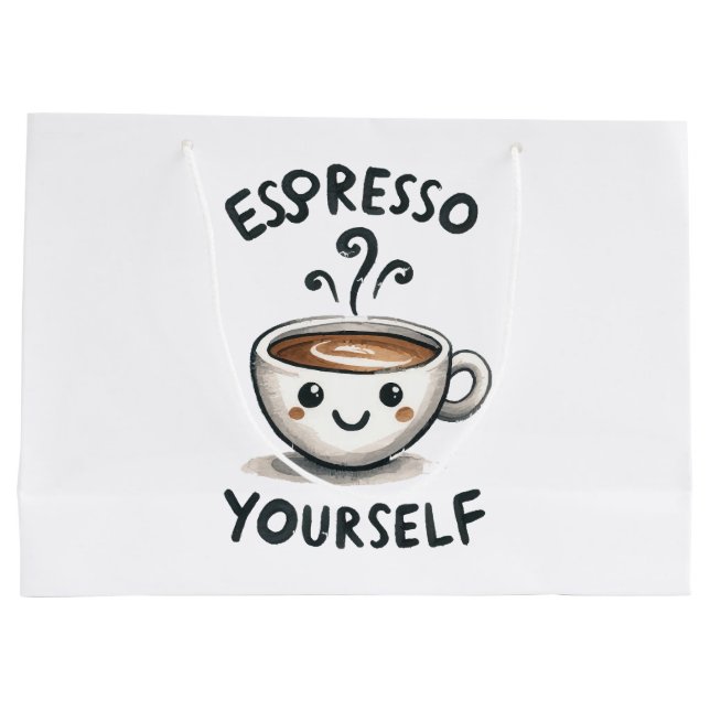 Grand Sac Cadeau Exprimez-vous café (Dos)