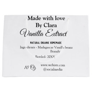 Grand Sac Cadeau Extrait de vanille fait maison ajouter des ingrédi