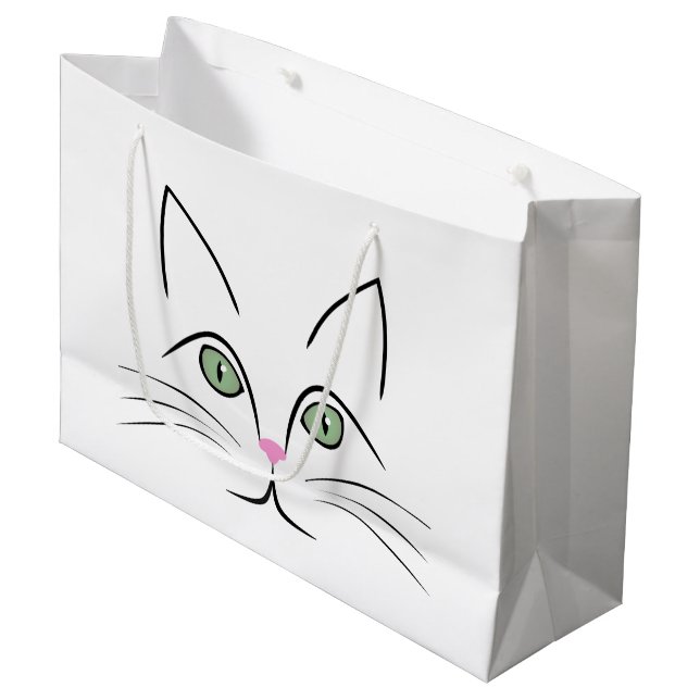 Grand Sac Cadeau Face de chat (Devant Angle)