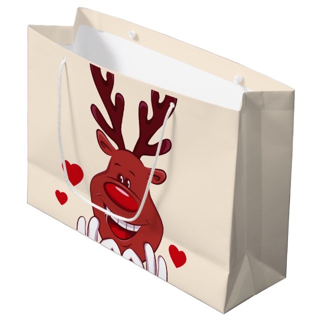 Grand Sac Cadeau Face de Christmas (Devant Angle)