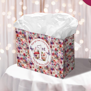Grand Sac Cadeau Fairy Premier anniversaire aquarelle Fairycore Flo