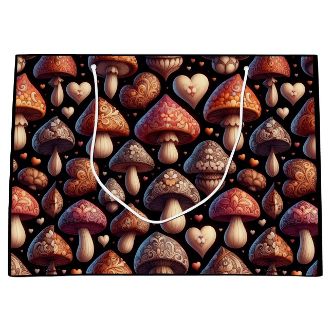 Grand Sac Cadeau Famille de champignons (Devant)