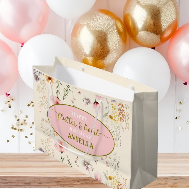 Grand Sac Cadeau Fantasy Fairy Flutter and Twirl Wildflower (Créateur téléchargé)