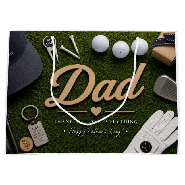 Grand Sac Cadeau Father's Day for Golf Dad (Devant)