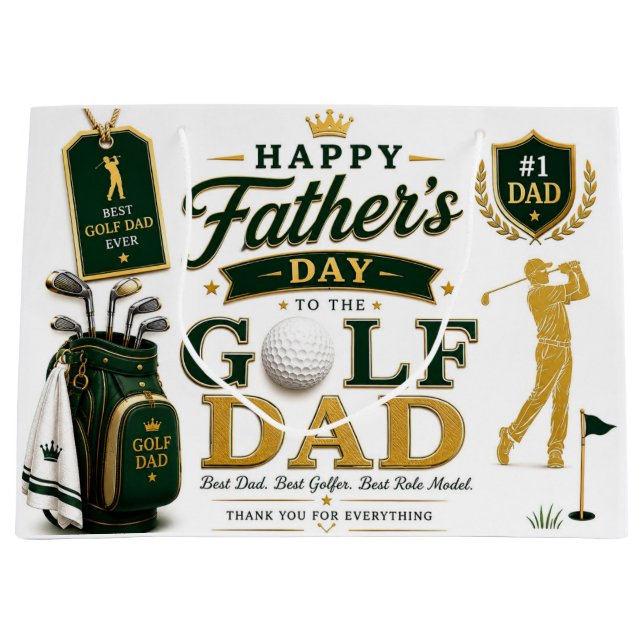 Grand Sac Cadeau Father's Day for Golf Dad (Devant)
