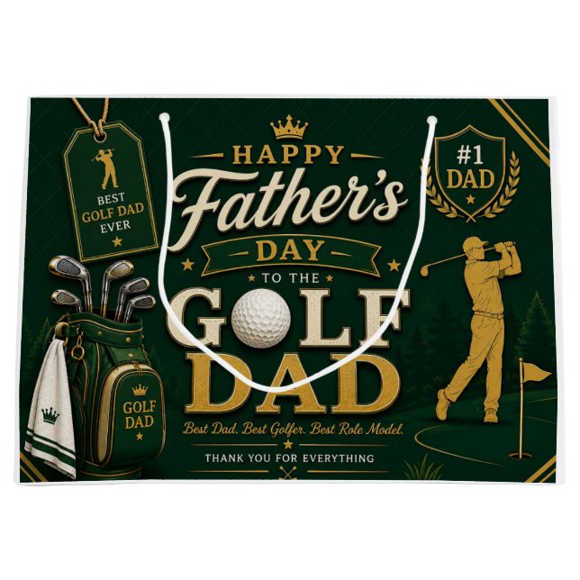Grand Sac Cadeau Father's Day for Golf Dad (Devant)