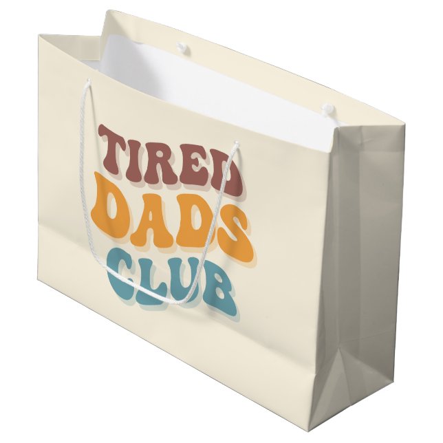 Grand Sac Cadeau Fatigué Dads Club Funny (Devant Angle)