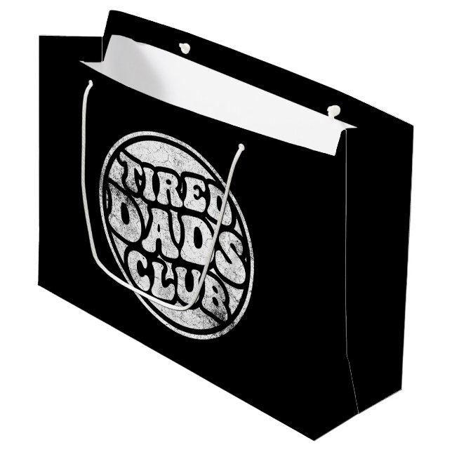 Grand Sac Cadeau Fatigué Dads Club Funny (Devant Angle)