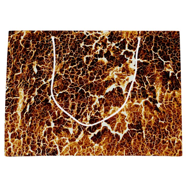 Grand Sac Cadeau Faux Hot Lava Texture (Devant)