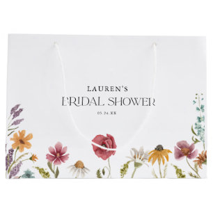 Grand Sac Cadeau Faveurs de mariage floral de fleurs sauvages