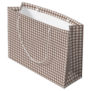 Grand Sac Cadeau Faye et Lauren Brown Gingham