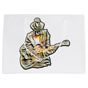 Grand Sac Cadeau Feel the Blues - Conception de guitare artistique