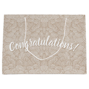 Grand Sac Cadeau Félicitations !- Cadeau neutre grande Tresse Quant