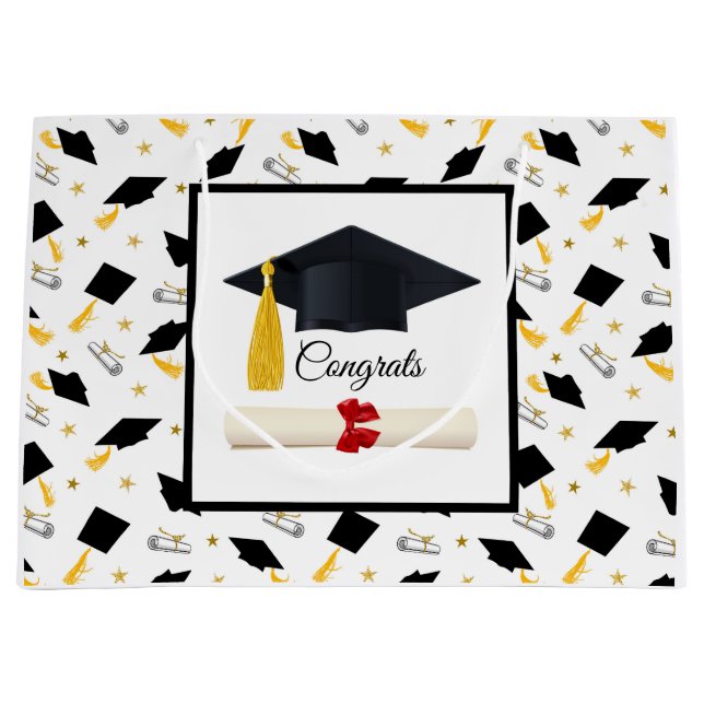 Grand Sac Cadeau Félicitations Diplômé (Devant)
