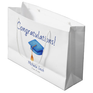 Grand Sac Cadeau Félicitations Diplômé Cerulean Casquette bleu
