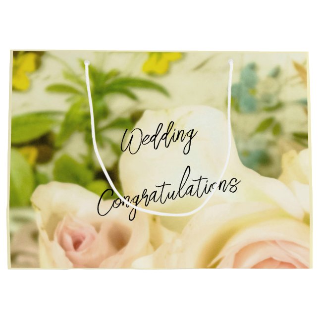 Grand Sac Cadeau Félicitations mariages personnalisées (Dos)