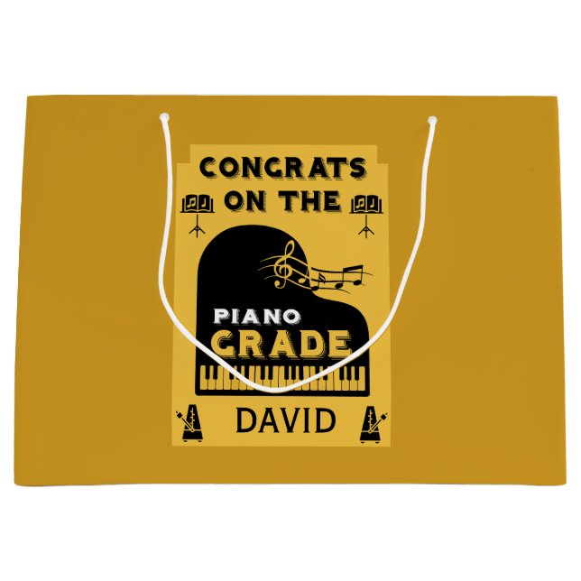 Grand Sac Cadeau Félicitations Piano Music Exam (Devant)