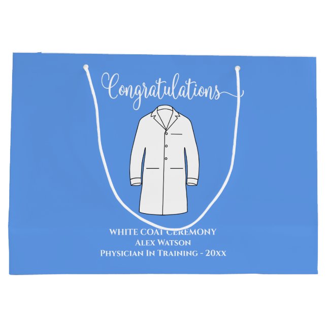 Grand Sac Cadeau Félicitations White Coat Physician Doctor (Dos)