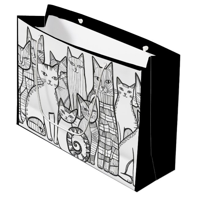 Grand Sac Cadeau Feline (Devant Angle)