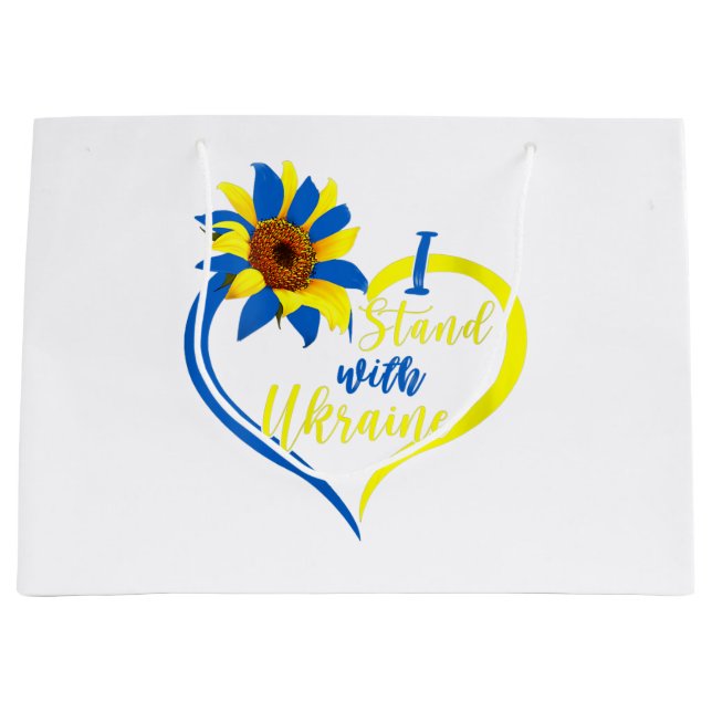 Grand Sac Cadeau Femen Loisir Coeur Ukraine Tournesol Ukrainien I S (Devant)