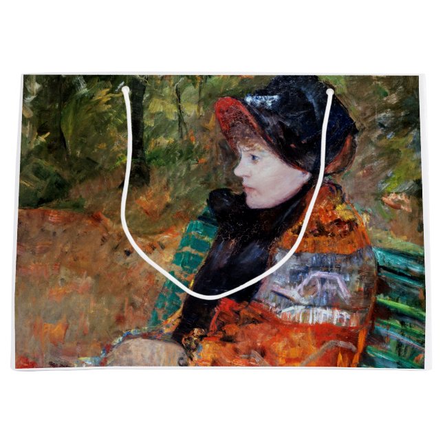 Grand Sac Cadeau Femme assise sur le banc, Mary Cassatt (Devant)