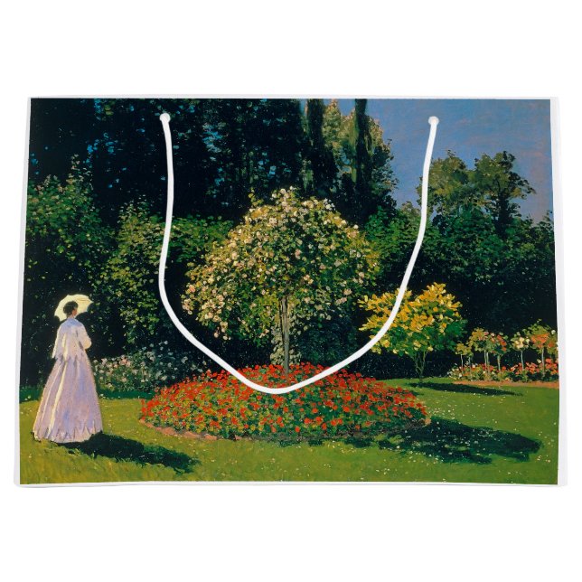 Grand Sac Cadeau Femme dans un jardin, Monet (Devant)