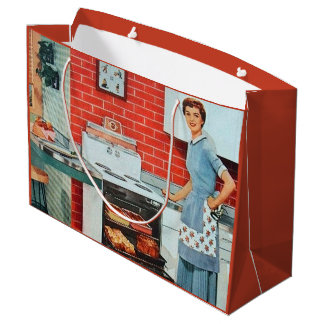 Grand Sac Cadeau femme de cuisine vintage rétro