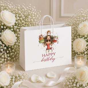 Grand Sac Cadeau Femme Élégante et Excentrique Cadeau d'anniversair