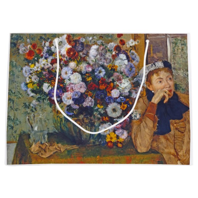 Grand Sac Cadeau Femme et vase de fleurs, Edgar Degas (Devant)