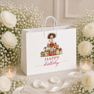 Grand Sac Cadeau Femme Excentrique Élégante Cadeau d'anniversaire é