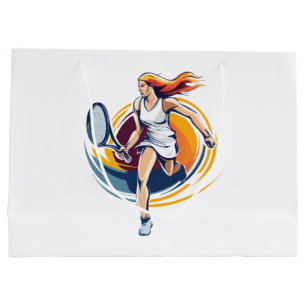 Grand Sac Cadeau femme jouant au tennis