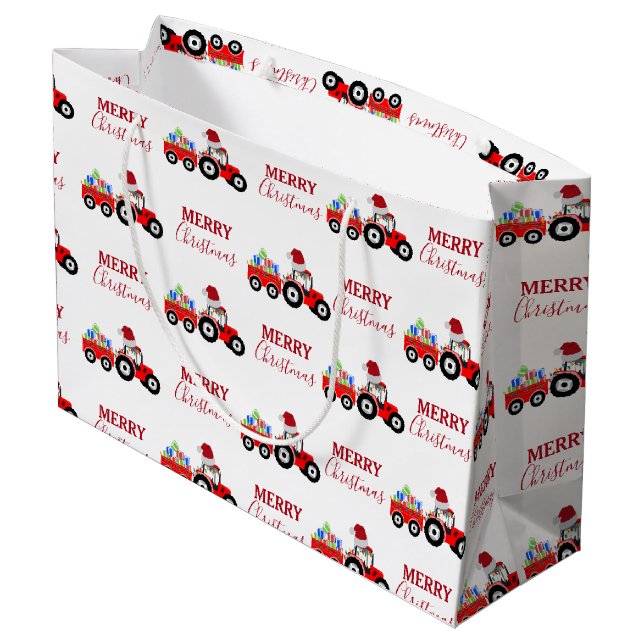 Grand Sac Cadeau Ferme de camions Red Christmas Truck (Dos Angle)