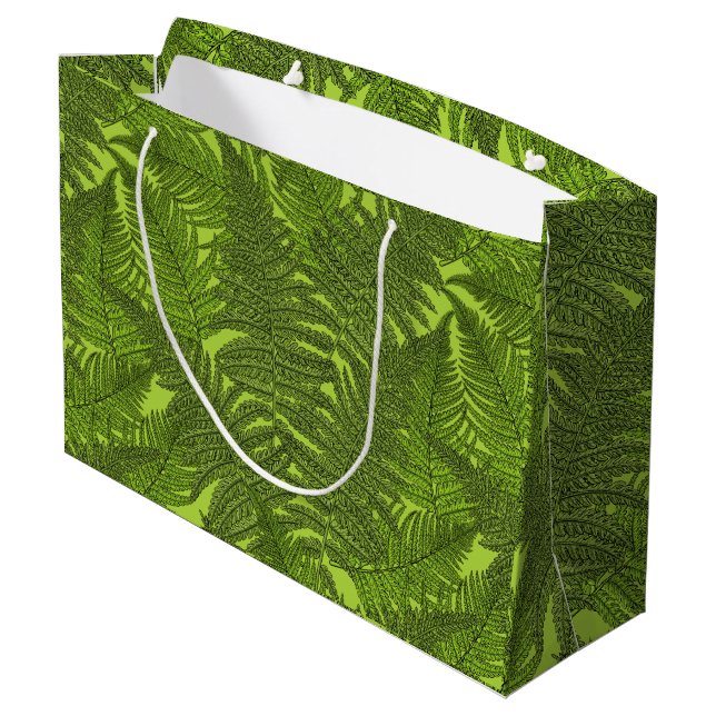 Grand Sac Cadeau Ferme en vert (Dos Angle)