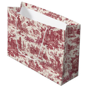 Grand Sac Cadeau Ferme vintage Russe Français Toile-Rouge & Tan