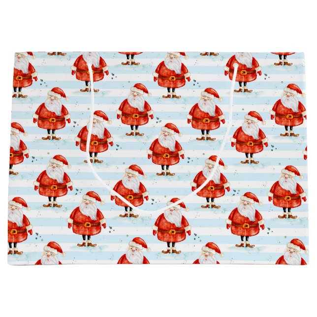 Grand Sac Cadeau Festive Cute Santa Claus (Devant)